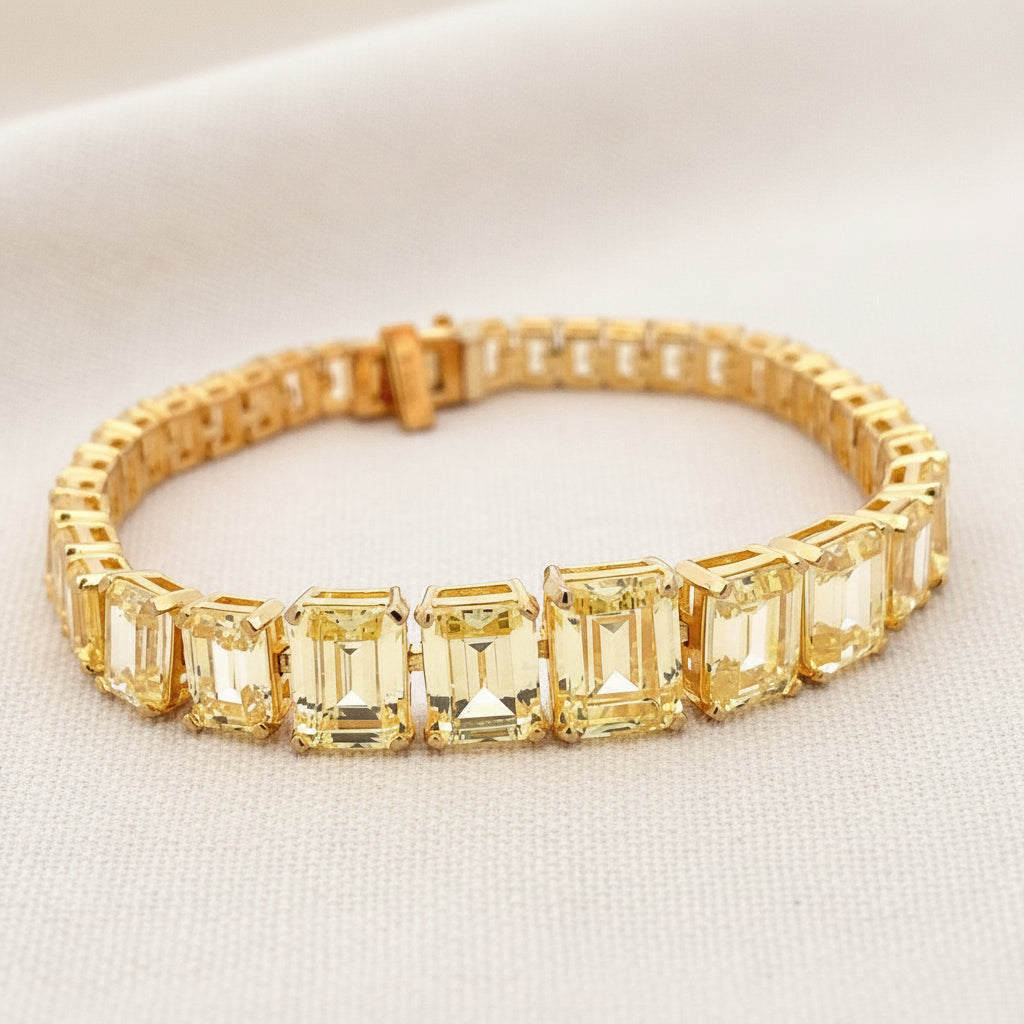 Sunlit Elegance Emerald-Cut Bracelet