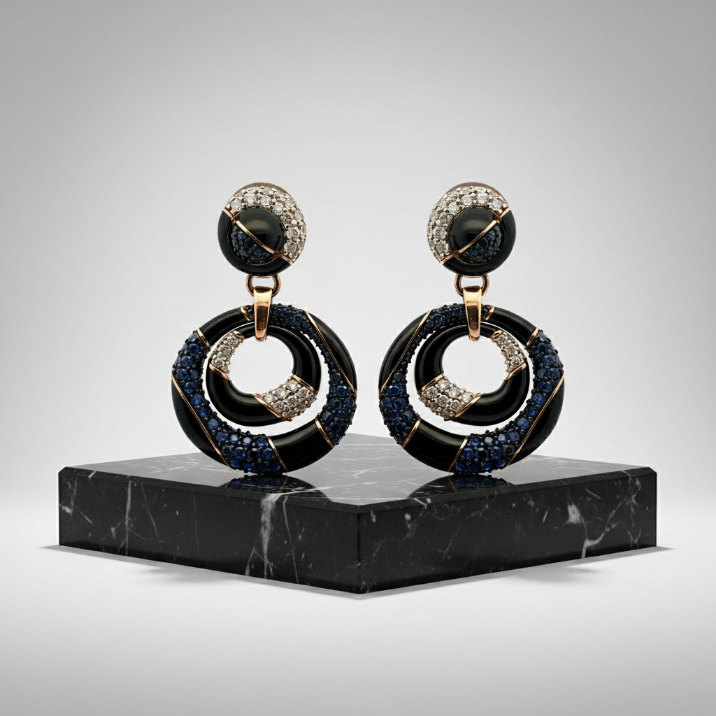 Midnight Swirl Earring
