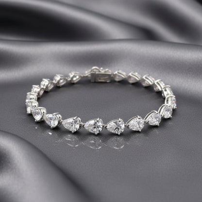 Elegant Bracelet with Mixed-Cut Clear Gemstones