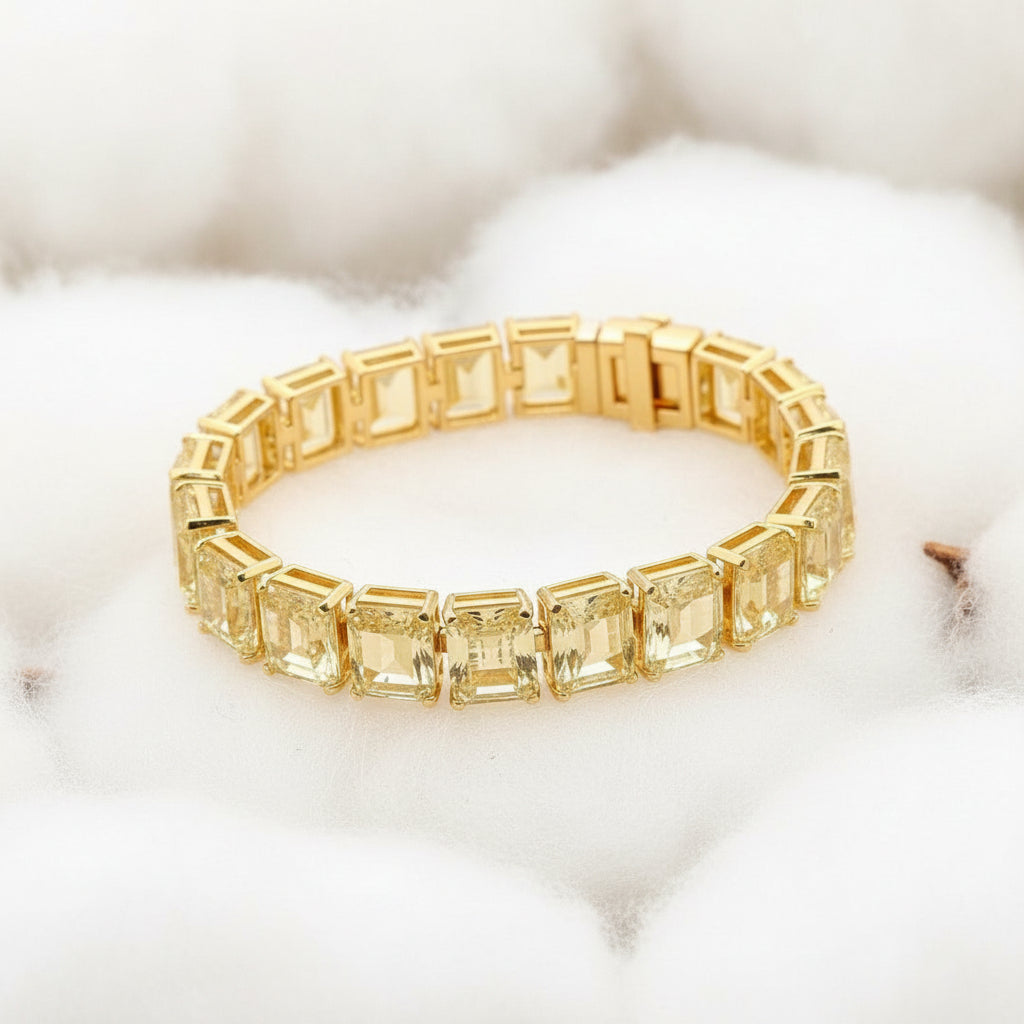 Sunlit Elegance Emerald-Cut Bracelet
