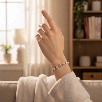 Elegant Bracelet with Mixed-Cut Clear Gemstones