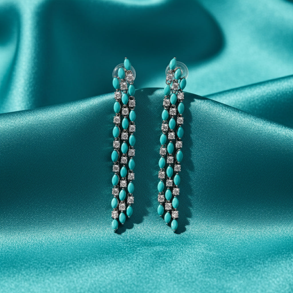 Turquoise Cascade Earring