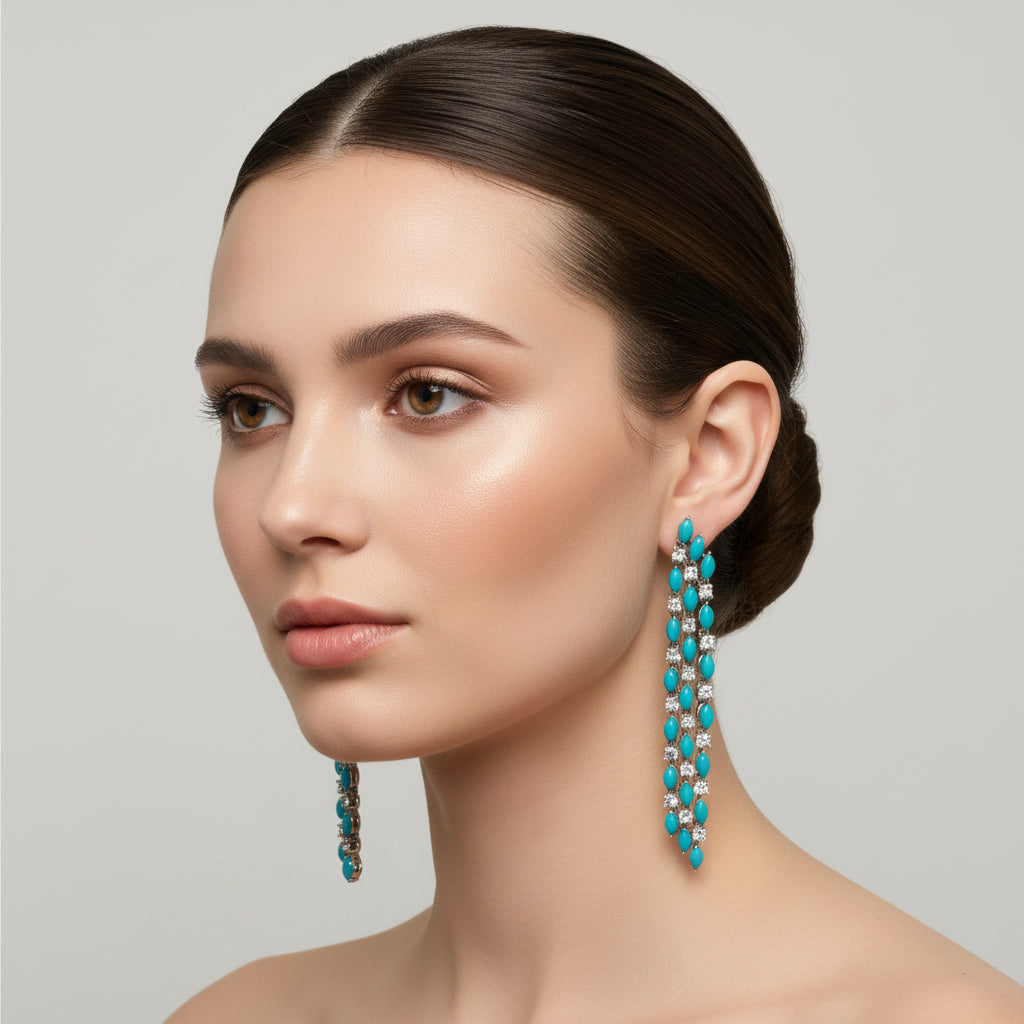 Turquoise Cascade Earring