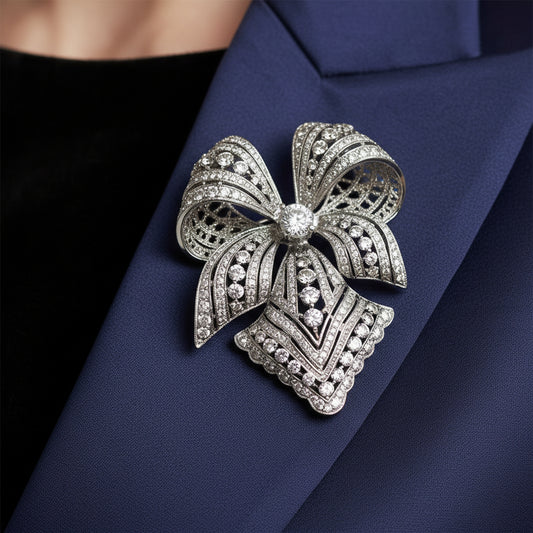 Ribbon with Pearl Brooch