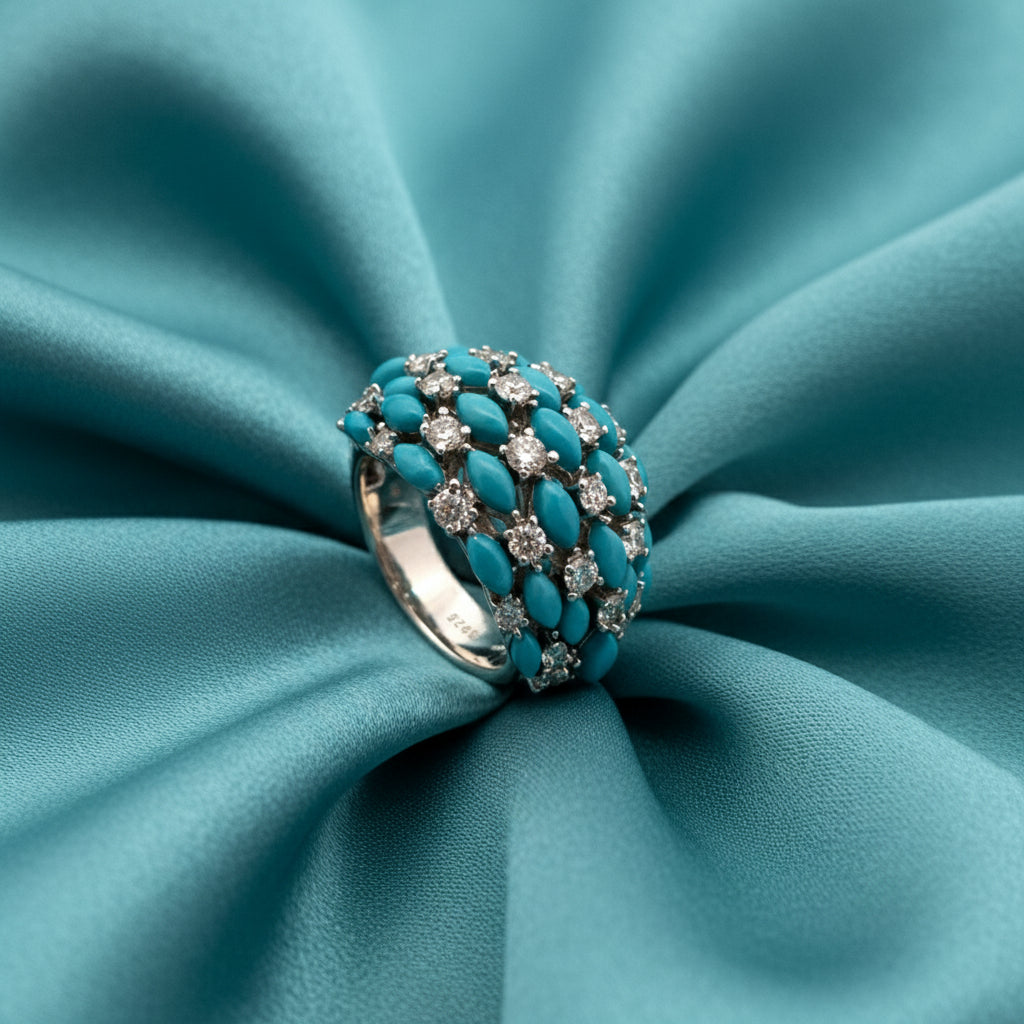 Turquoise Cascade Ring