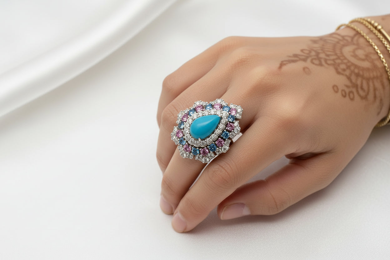 Wanderlust Turquoise Drop Statement Ring