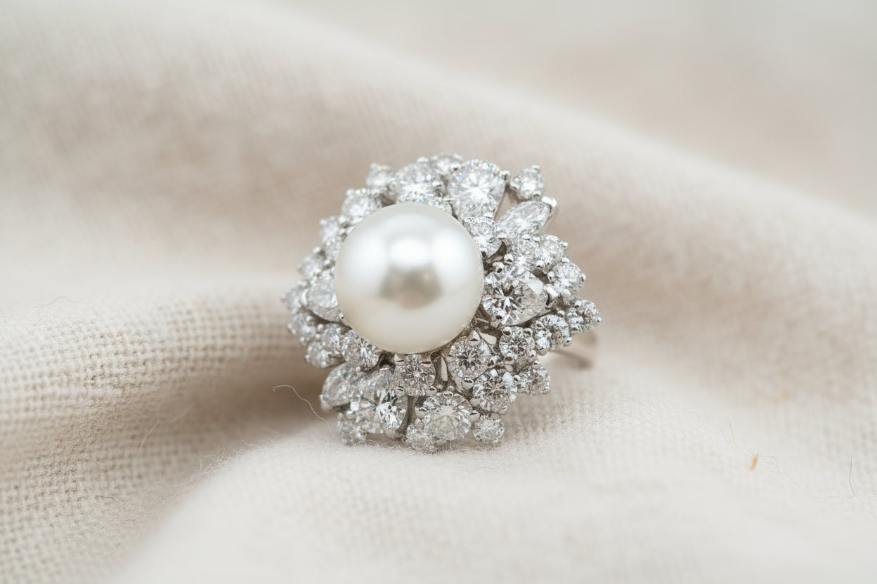 Couture Bridal with Luminous Pearls Ring