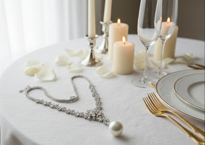 Couture Bridal with Luminous Pearls Necklace