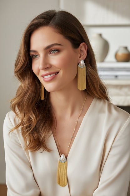 Noiré Luxe Pearl Drop Jewelry Set